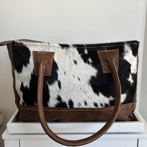 NWT Myra Bag Black & White Dual-sided Hairon Leather Tote